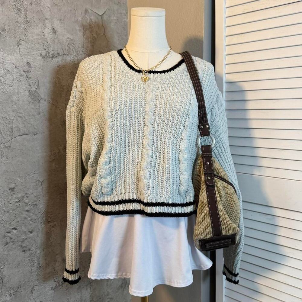 Preppy Cream & Black Sweet Envy Knit Sweater